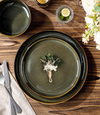 Ceramic Dinnerware Set for 4, 12-Piece Plates and Bowls Set