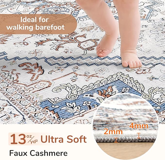 OPPODREAM Soft Throw Rugs 2x3, Small Neutral Washable Entryway Rugs 2 x 3 - Image 2