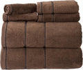 Bedford Home Bathroom Towels Set, Chocolate Brown, Set of 6