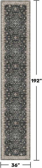 Hazo Haus Black Boho Washable 3x16 Extra Long Runner Rug - Image 2