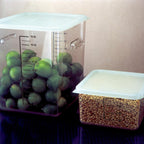 Rubbermaid Commercial Products, Space Saving Square Food Storage Container, 4 Quart, Clear, for Kitchen/Sous Vide/Meal Prep