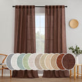 MIULEE Chocolate Brown Linen Curtains 96 Inch Long by MIULEE