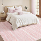 Nakagishi Pink Rugs for Bedroom Girls: 7x9 Washable Boho Large Neutral Cute - Image 4