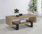 Coaster Dinard 47-Inch Rectangular Coffee Table with Storage, Latte 723688