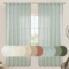 LAMIT Light Sage Linen Curtains 72 inch Length by LAMIT