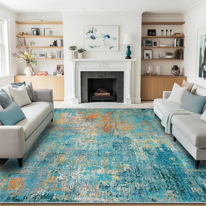 Washable Area Rugs 6'x8' Non-Slip Modern Abstract Soft - Image 3