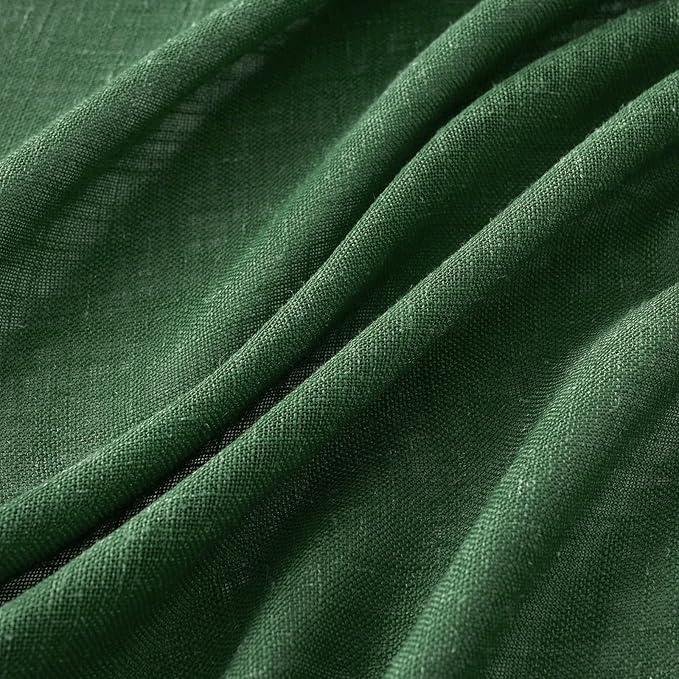 MIULEE Emerald Green Linen Curtains 84 Inch Length - Image 4