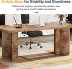 Tribesigns 63-inch Executive Desk, Vintage Home Office Computer Desk with Large Tabletop, Farmhouse Wood Writing Conference Table Workstation for Office, Study, Light Oak Brown