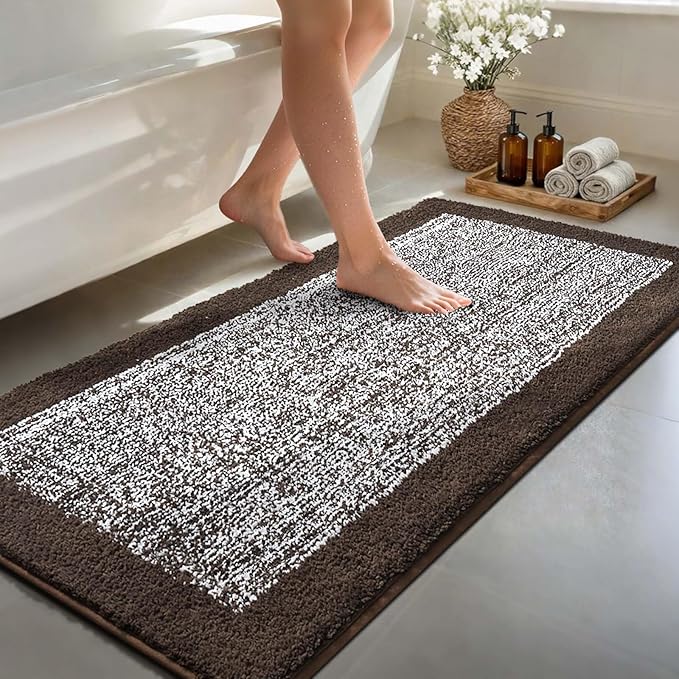 48x24 Long Bathroom Rugs Washable Non Slip, Soft Absorbent Quick Dry Mats by Unknown