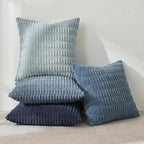 Fancy Homi Set of 4 Blue Boho Decorative Throw Pillow Covers 22x22 Inch - Image 2