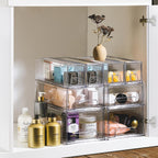 Sorbus Clear Stackable Storage Drawers with Handles (1 Medium + 2 Small)
