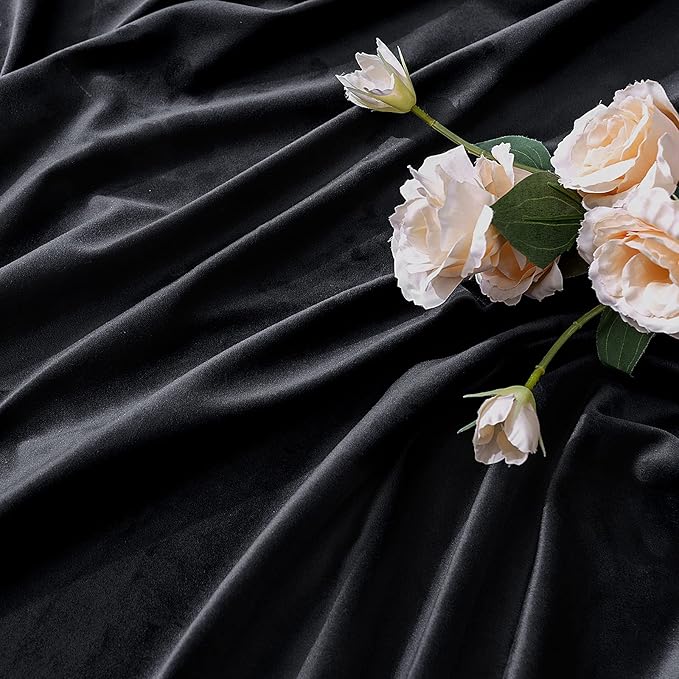 MIULEE Black Velvet Curtains 96 inches 2 Panels - Image 4
