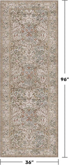 Moss Green 3x8 Oriental Runner Rugs - Image 2