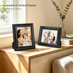 PEALSN 8x10 Picture Frame, Real Glass, Wall & Tabletop Display, Black