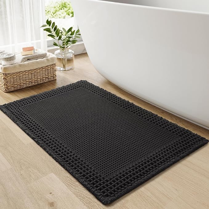 RESARE Waffle Bathroom Runner Rugs, Super Absorbent Bath Mat Non Slip Washable by Resare