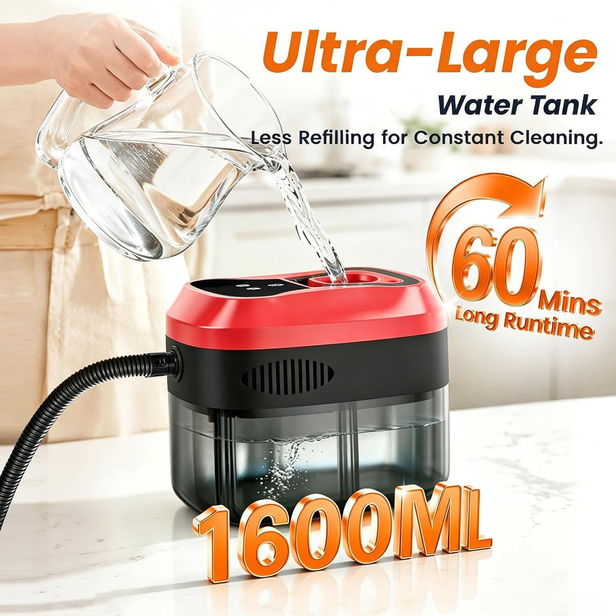 Steam Cleaner for Home, 6 Adjustable Levels, Dual Control