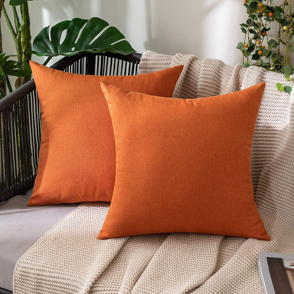 MIULEE Decorative Outdoor Pillow Covers Fall 18x18 Orange