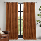 RYB HOME Orange Velvet Curtains 72 inches by RYBHOME
