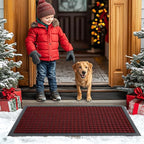 Smiry Front Door Mat Outside Entrance, Heavy Duty Natural Rubber Doormat - Image 8