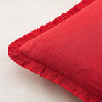 MIULEE Decorative Throw Pillow Covers Neutral Linen Fringe Throw Pillows Set of - Image 3