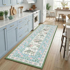 GarveeHome Blue Green Pink Area Rugs 9x12 Living Room, Botanical Grove Cottage - Image 5