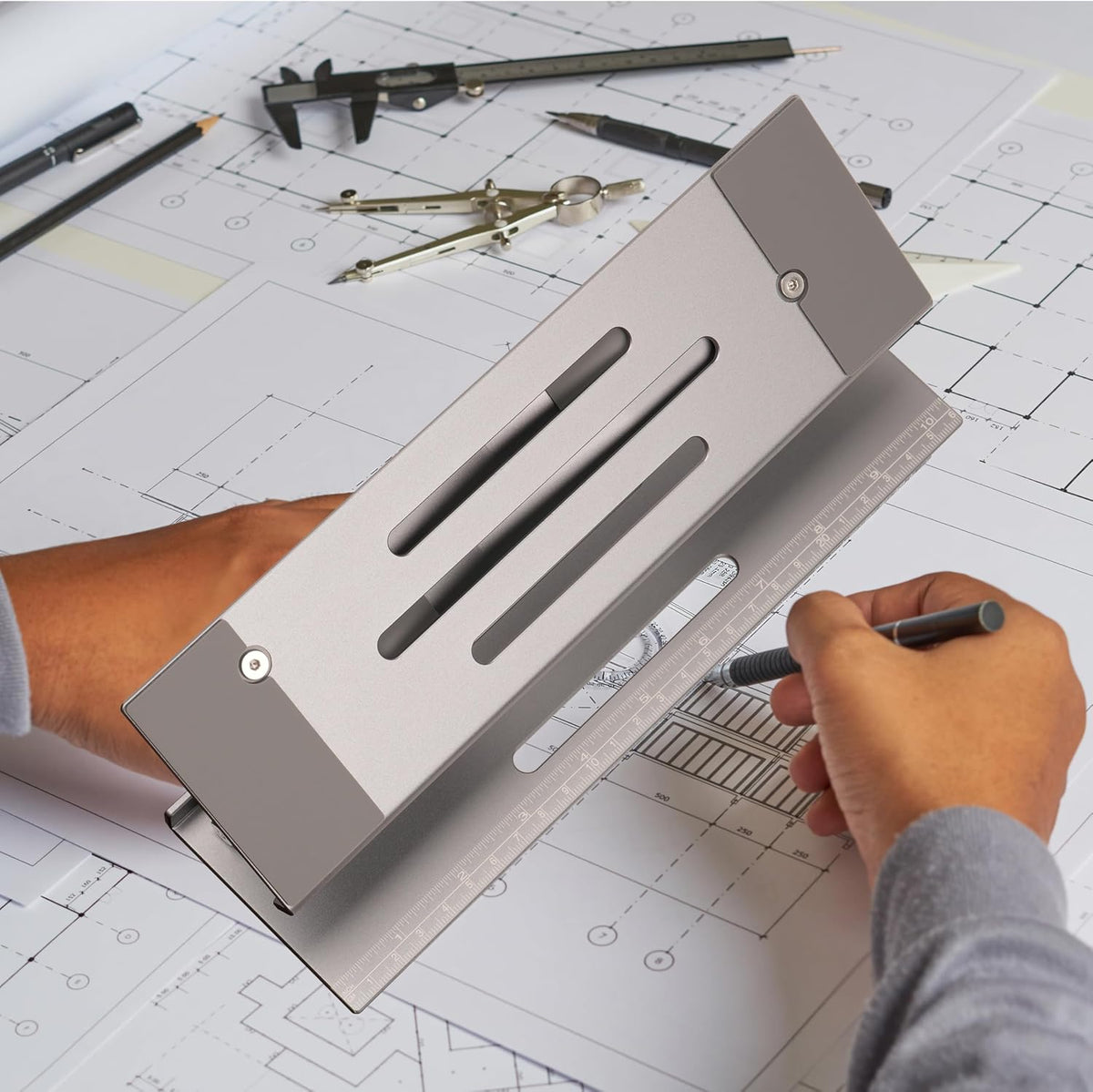 3-in-1 Foldable Aluminum Laptop Stand with Storage Box, 10-16 Inch