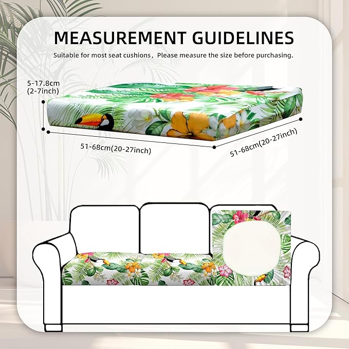 8Pcs Stretch Patio Cushion Covers, Outdoor Couch Covers Replacement, Outdoor - Image 2