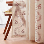 jinchan Belrose Linen Curtains for Bedroom Floral Curtains 96 Inch Length Linen - Image 9