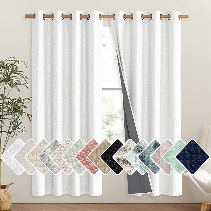 NICETOWN 100% Absolutely Blackout Linen Curtains by NICETOWN