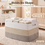 OIAHOMY 108L Extra Large Blanket Basket Dog Toy Basket Gradient Brown