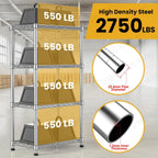 4- Shelf Heavy Duty Metal Wire Shelving Unit Adjustable Industrial Storage Rack Steel Commercial Grade Shelving Standing Shelf organize 2200LBS,for Laundry Bathroom Kitchen Closet 14"Dx24"Wx47"H