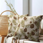 Winter Pine Cone Pillow Covers 18x18 Inch Set of 2 Christmas Theme Pinecone Plant Outdoor Throw Pillows Rustic Xmas Holiday Pillowcases for Couch Sofa Bed Home Decor
