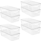 Vtopmart 8pcs Clear Stackable Storage Bins with Lids
