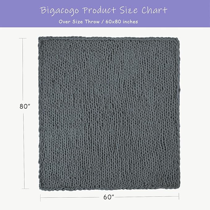 Bigacogo Chunky Knit Throw Blanket - Image 2