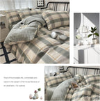 mixinni Full Comforter Set Green Geometric Checkered Plaid Bedding Comforter Set Men Boys Modern Style All Season Soft Fluffy Lightweight Bedding Set-Full Size