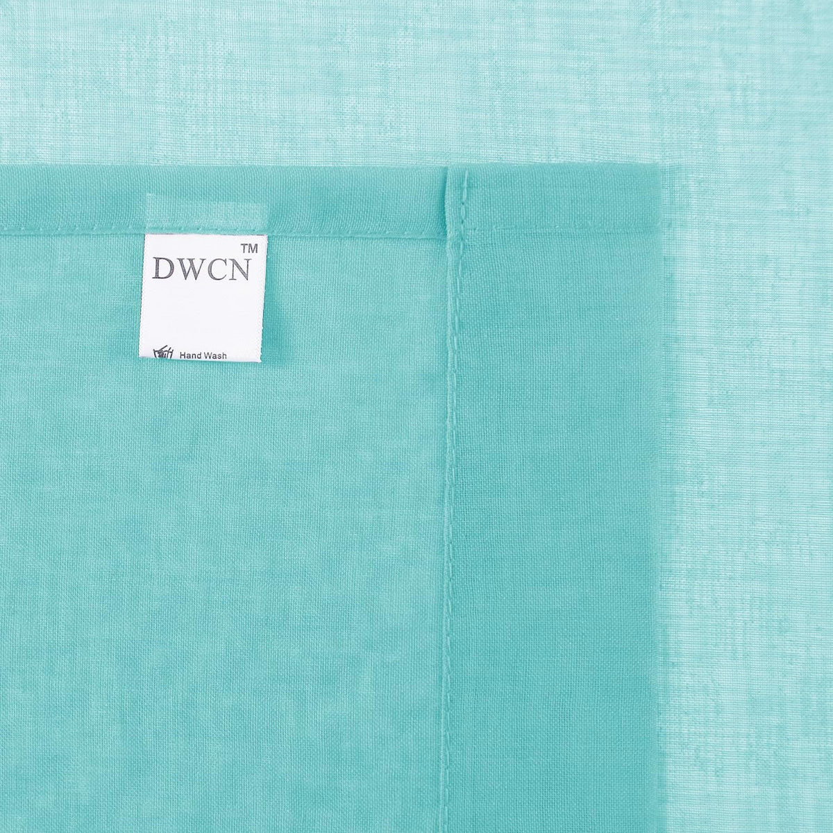 DWCN Aqua Sheer Curtains 63 Inch Long for Living Room Rod Pocket 2 Panels