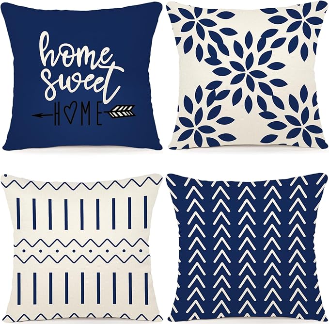 YCOLL Pillow Covers 16x16 Set of 4, Modern Sofa Throw Pillow Cover, Decorative by PillowCoversExpert