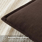 MIULEE Decorative Linen Pillow Covers 18x18 Inch Dark Brown Boho Farmhouse - Image 2