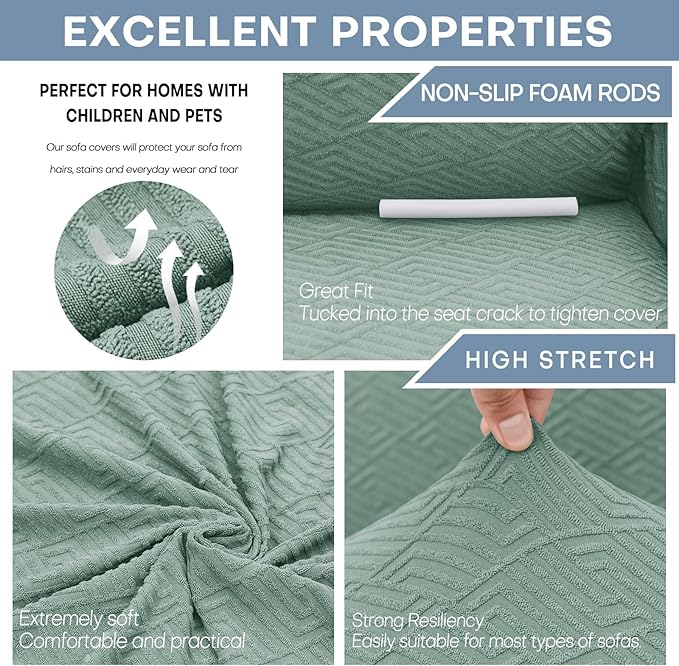 ZNSAYOTX 1 Piece Jacquard Chair Slipcovers - Image 4