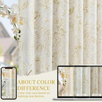 jinchan Floral Curtains 108 Inch Length Mustard Yellow Flower Linen Farmhouse - Image 6
