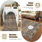 Washable Area Rug 3' x 5 ' Vintage Traditional Persian Mat - Image 7