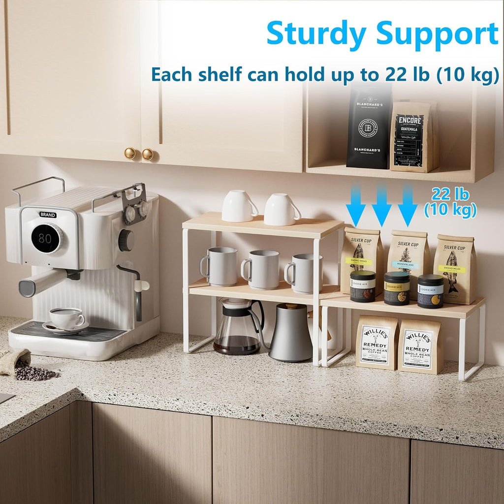 Golener Kitchen Counter Organizer, Countertop Shelf, Adjustable, Stackable
