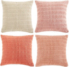 Fancy Homi 4 Packs Boho Blush Pink Big Decorative Throw Pillow Covers 24x24 Inch - Image 9