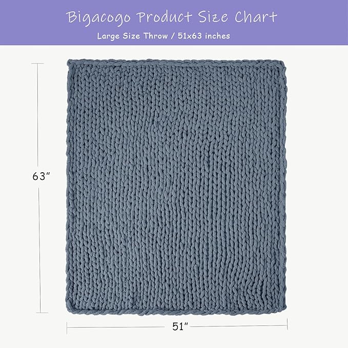 Bigacogo Chunky Knit Throw Blanket - Image 2