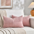 Fancy Homi 2 Packs Blush Pink Long Lumbar Decorative Throw Pillow Covers 16x24 by Fancy+Homi