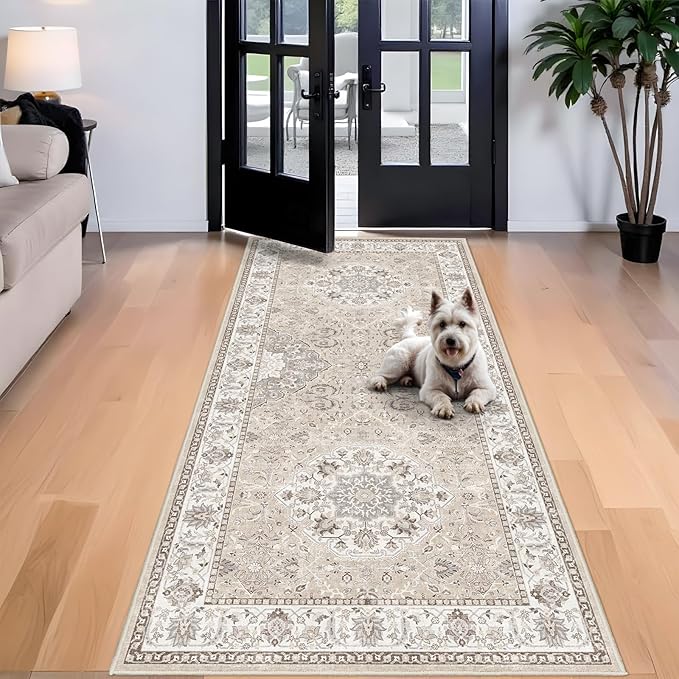 Washable 4x8 Hallway Runner Rug: Vintage 8ft Soft Runners - Image 2