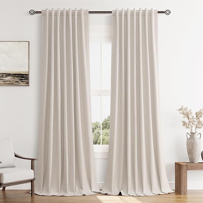 Guken 100% Blackout Curtains 90 Inch Length 2 Panels Set by Guken
