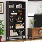 Tribesigns Tall Bookcase and Bookshelf, 70.8” Large Bookcases Organizer with 5-Tier Storage Shelves, Heavy Duty Free-Standing Library Bookshelf Shelving Unit for Living Room, Bedroom (Dark Walnut)