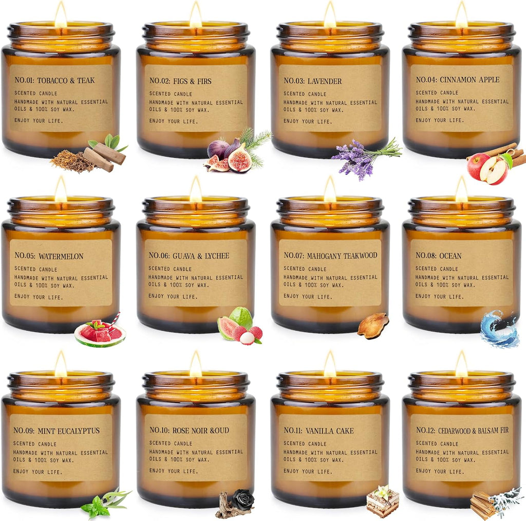 Scented Candles Gift Set,12 Pack Aromatherapy Candles for Home Scented,