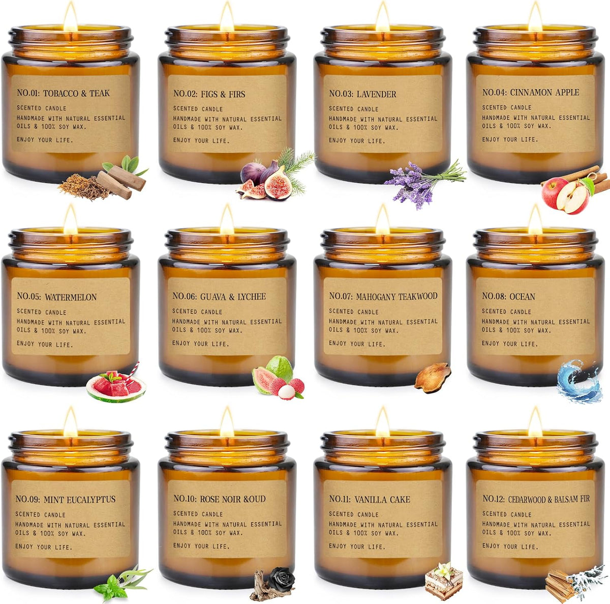 Scented Candles Gift Set,12 Pack Aromatherapy Candles for Home Scented,